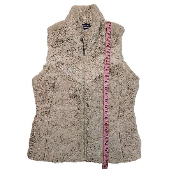 PATAGONIA Women's Pelage Fleece Fur Vest Bleached Stone Sz Small - Picture 8 of 10